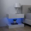 Éjjeliszekrények, vidaXL 2 db magasfényű fehér szerelt fa éjjeliszekrény 60 x 35 cm