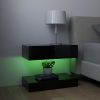 Éjjeliszekrények, vidaXL 2 db magasfényű fekete forgácslap éjjeliszekrény 60 x 35 cm