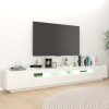 Nappali bútorok, vidaXL fehér TV-szekrény LED-lámpákkal 260 x 35 x 40 cm