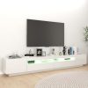Nappali bútorok, vidaXL magasfényű fehér TV-szekrény LED-lámpákkal 260 x 35 x 40 cm