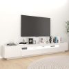 Nappali bútorok, vidaXL magasfényű fehér TV-szekrény LED-lámpákkal 260 x 35 x 40 cm