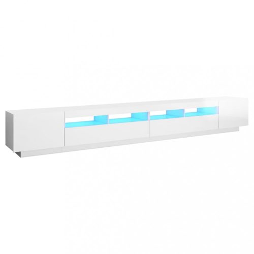 Nappali bútorok, vidaXL magasfényű fehér TV-szekrény LED-lámpákkal 300 x 35 x 40 cm