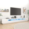 Nappali bútorok, vidaXL magasfényű fehér TV-szekrény LED-lámpákkal 300 x 35 x 40 cm