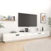Nappali bútorok, vidaXL magasfényű fehér TV-szekrény LED-lámpákkal 300 x 35 x 40 cm