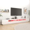 Nappali bútorok, vidaXL magasfényű fehér TV-szekrény LED-lámpákkal 300 x 35 x 40 cm