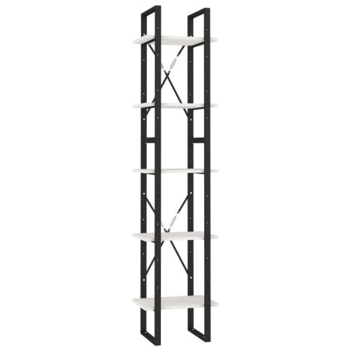 Könyvespolcok, állópolcok, vidaXL ötszintes fehér fenyőfa könyvszekrény 40 x 30 x 175 cm