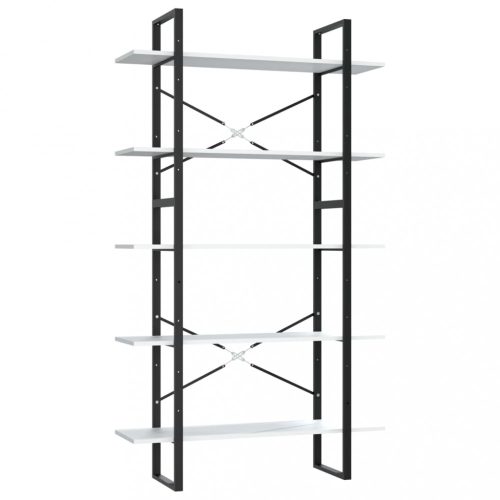 Könyvespolcok, állópolcok, vidaXL 5 szintes fehér szerelt fa könyvszekrény 100 x 30 x 175 cm