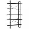 Könyvespolcok, állópolcok, vidaXL 5 szintes fekete szerelt fa könyvszekrény 100 x 30 x 175 cm