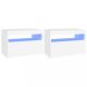 Éjjeliszekrények, vidaXL 2 db fehér éjjeliszekrény LED-lámpákkal 60x35x40 cm szerelt fa