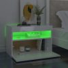 Éjjeliszekrények, vidaXL magasfényű fehér éjjeliszekrény LED-lámpákkal 60 x 35 x 40 cm