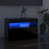 Éjjeliszekrények, vidaXL 2 db magasfényű fekete éjjeliszekrény LED-lámpákkal 60x35x40 cm