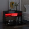 Éjjeliszekrények, vidaXL 2 db magasfényű fekete éjjeliszekrény LED-lámpákkal 60x35x40 cm