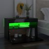 Éjjeliszekrények, vidaXL 2 db magasfényű fekete éjjeliszekrény LED-lámpákkal 60x35x40 cm
