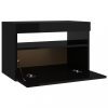 Éjjeliszekrények, vidaXL 2 db magasfényű fekete éjjeliszekrény LED-lámpákkal 60x35x40 cm