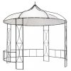 Kerti pavilon és előtető, vidaXL fehér kerek pavilon 300 x 290 cm