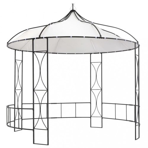 Kerti pavilon és előtető, vidaXL fehér kerek pavilon 300 x 290 cm