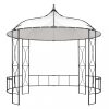 Kerti pavilon és előtető, vidaXL fehér kerek pavilon 300 x 290 cm