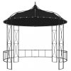 Kerti pavilon és előtető, vidaXL antracitszürke kerek pavilon 300 x 290 cm