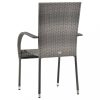 Kerti székek, vidaXL 4 db szürke rakásolható polyrattan kültéri szék