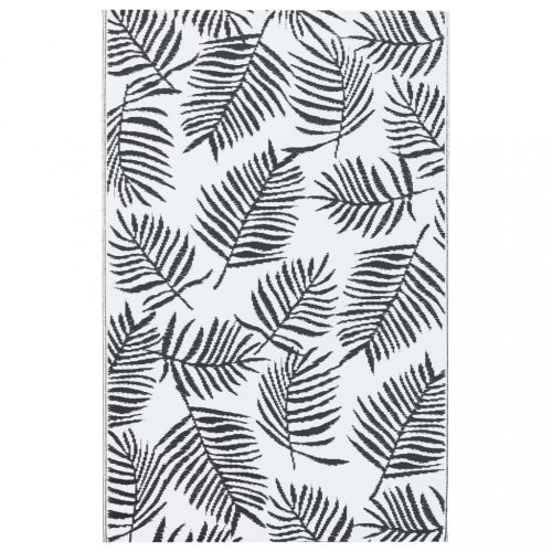Kültéri takarók, vidaXL kültéri szőnyeg ARAKIL fekete-fehér 80x150 cm PP