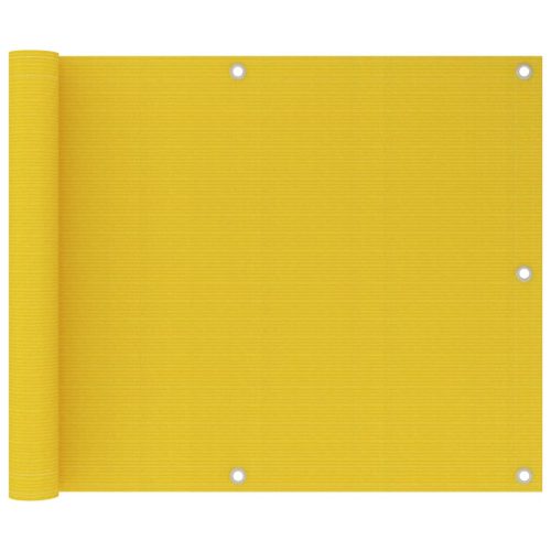 Kültéri napernyők és árnyékolók, vidaXL sárga HDPE erkélytakaró 75 x 600 cm