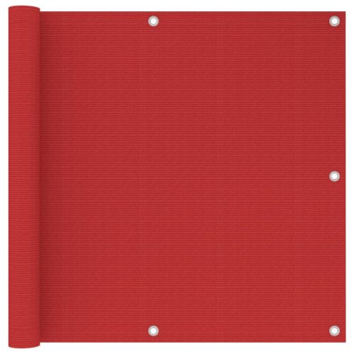 Kültéri napernyők és árnyékolók, vidaXL piros HDPE erkélytakaró 90 x 500 cm