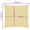 Kültéri napernyők és árnyékolók, vidaXL bézs HDPE napvitorla 160 g/m² 2,5 x 2,5 m