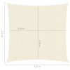 Kültéri napernyők és árnyékolók, vidaXL krémszínű HDPE napvitorla 160 g/m² 2,5 x 2,5 m
