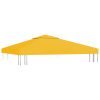 Ponyva- és pavilon tetők, vidaXL sárga kétszintes pavilon-tetőponyva 310 g/m² 3 x 3 m