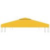 Ponyva- és pavilon tetők, vidaXL sárga kétszintes pavilon-tetőponyva 310 g/m² 3 x 3 m