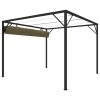 Kerti pavilon és előtető, vidaXL tópszínű kerti pavilon behúzható tetővel 3 x 3 m 180 g/m²