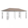 Kerti pavilon és előtető, vidaXL tópszínű pavilon szúnyoghálóval 6 x 3 x 2,73 m 180 g/m²