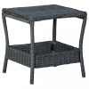 Kerti asztalok, vidaXL sötétszürke polyrattan kerti asztal 45 x 45 x 46,5 cm