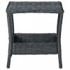 Kerti asztalok, vidaXL sötétszürke polyrattan kerti asztal 45 x 45 x 46,5 cm
