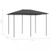 Kerti pavilon és előtető, vidaXL antracitszürke pavilon 3 x 4 x 2,6 m 160 g/m²