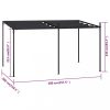 Kerti pavilon és előtető, vidaXL antracitszürke pavilon behúzható tetővel 400 x 300 x 233 cm