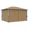 Kerti pavilon és előtető, vidaXL tópszínű alumíniumpavilon függönnyel 400 x 300 cm