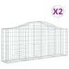 Virágcserepek és kaspók, vidaXL 2 db íves horganyzott vas gabion kosár 200x30x80/100 cm