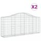 Virágcserepek és kaspók, vidaXL 2 db íves horganyzott vas gabion kosár 200x30x80/100 cm