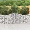 Virágcserepek és kaspók, vidaXL 2 db íves horganyzott vas gabion kosár 200x30x80/100 cm
