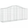 Virágcserepek és kaspók, vidaXL 2 db íves horganyzott vas gabion kosár 200x30x80/100 cm