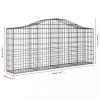 Virágcserepek és kaspók, vidaXL 2 db íves horganyzott vas gabion kosár 200x30x80/100 cm