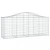 Virágcserepek és kaspók, vidaXL 3 db íves horganyzott vas gabion kosár 200x50x80/100 cm