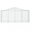 Virágcserepek és kaspók, vidaXL 3 db íves horganyzott vas gabion kosár 200x50x80/100 cm
