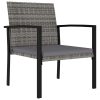 Kerti székek, vidaXL 4 db szürke kerti polyrattan étkezőszék