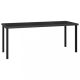 Kerti asztalok, vidaXL fekete polyrattan kerti étkezőasztal 180 x 70 x 73 cm