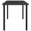Kerti asztalok, vidaXL fekete polyrattan kerti étkezőasztal 180 x 70 x 73 cm