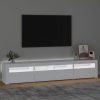 Nappali bútorok, vidaXL fehér TV-szekrény LED-lámpákkal 210x35x40 cm