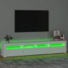 Nappali bútorok, vidaXL fehér TV-szekrény LED-lámpákkal 210x35x40 cm