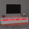 Nappali bútorok, vidaXL fehér TV-szekrény LED-lámpákkal 210x35x40 cm